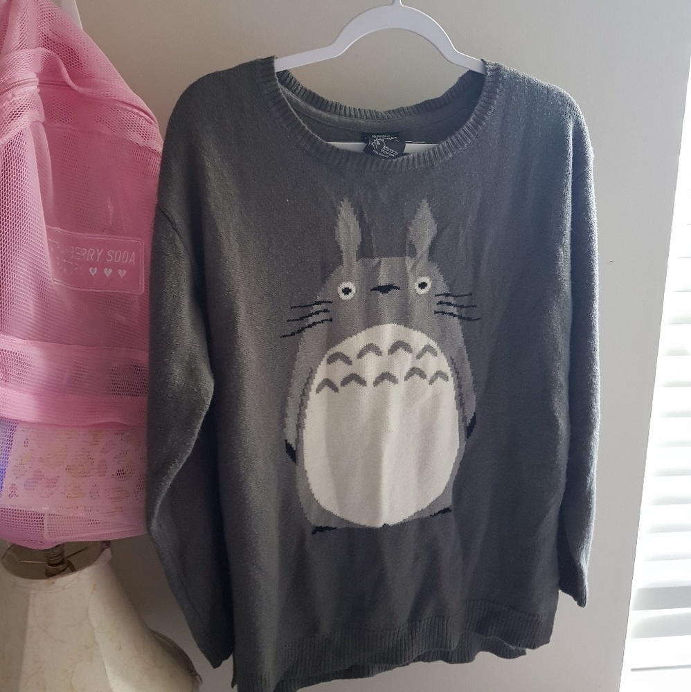 Hot Topic Totoro Grey Sweater Pullover